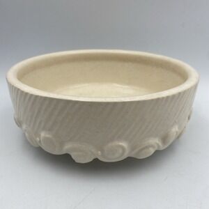 Vintage McCoy Pottery Cream Color  Wave Circle Bowl Bulb Planter 7" Diameter